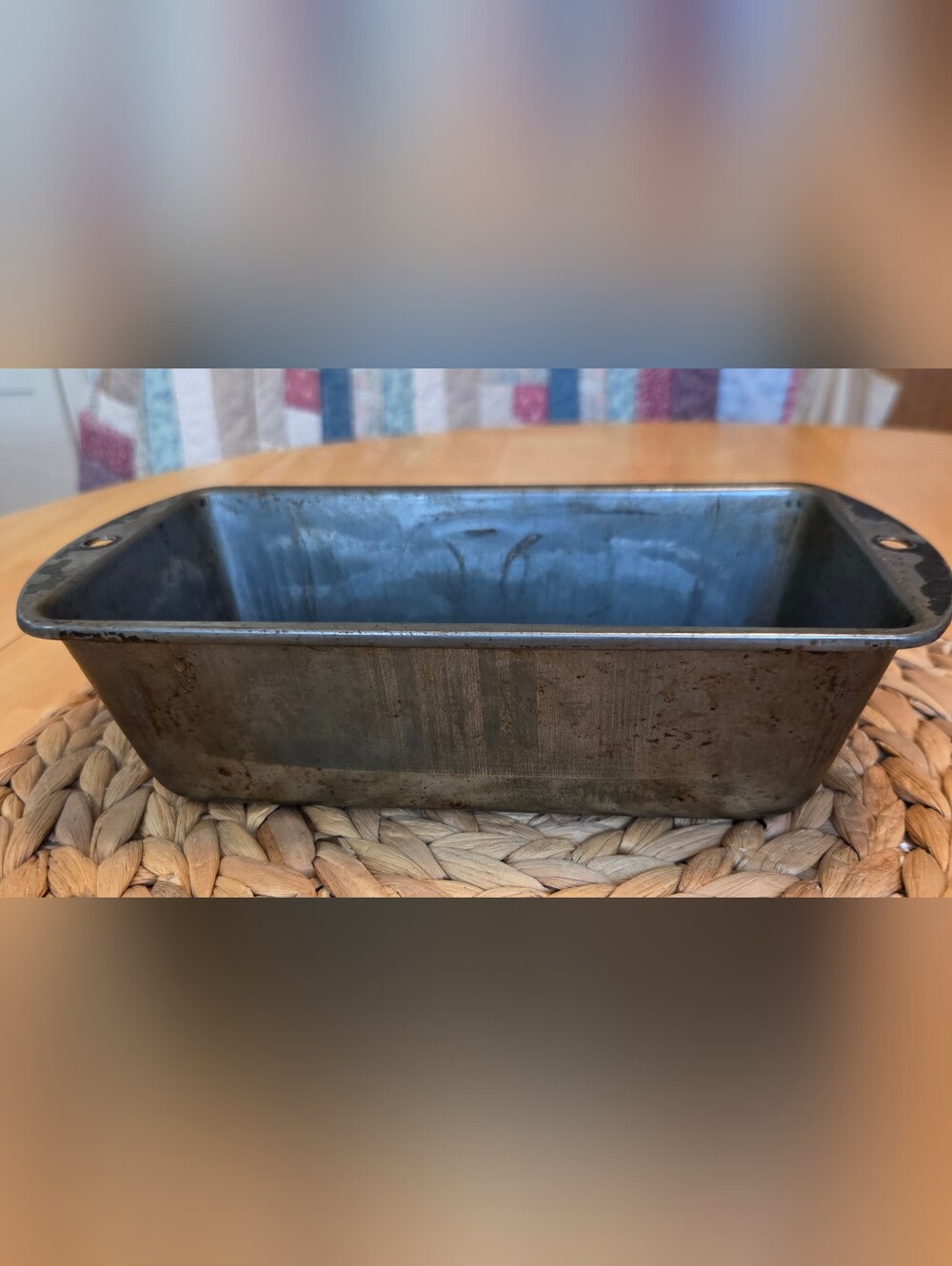 Vintage Bake King Loaf Pan 8x5x2-3/4" Tin Steel NO H11 Well Used Country Rustic